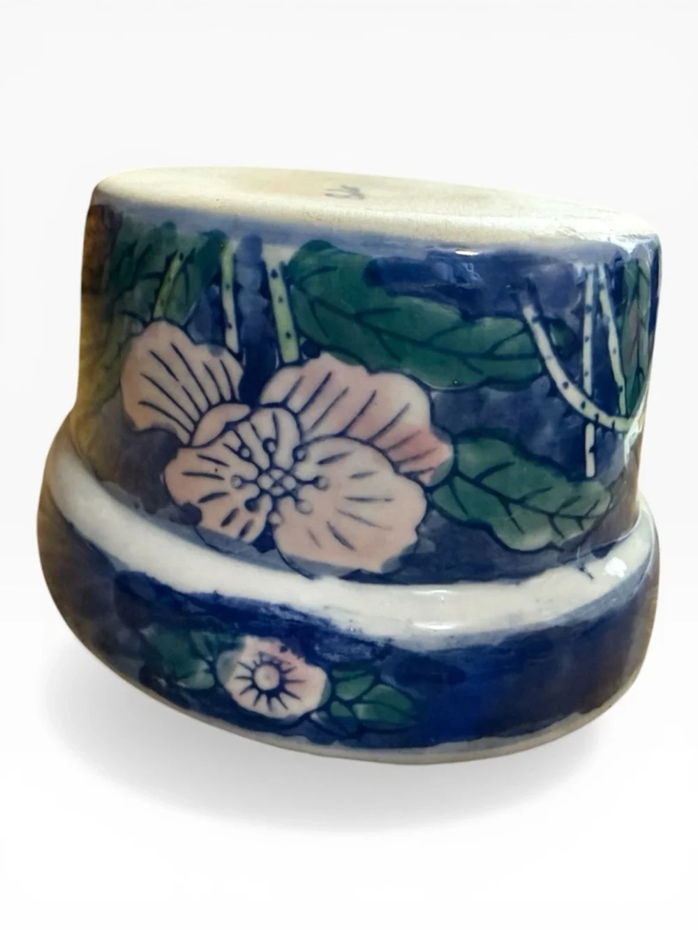 Vintage Ben Rickert Ceramic Oval Floral Nesting Duck Lidded Dish Trinket